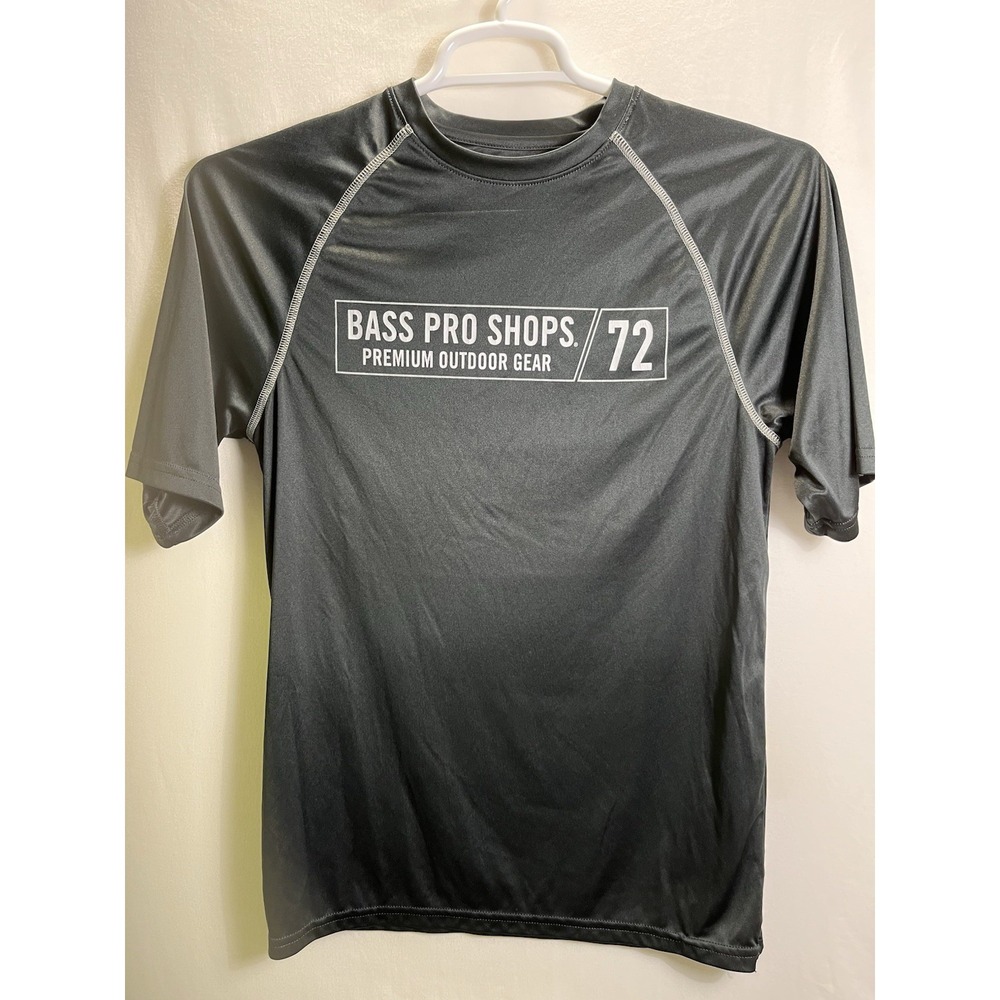 Outdoor Fishing Bass Pro Shops Mens Crewneck T-Shirt Cotton‎ Blend S Gray